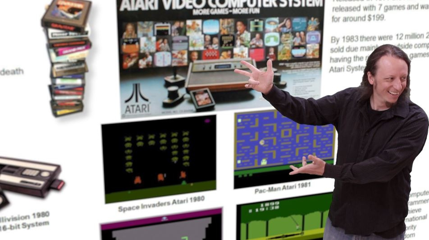 Dave presenting video game history, photo 2