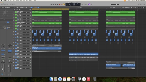 Logic Pro session screenshot showing Digital Death Cult production tracks
